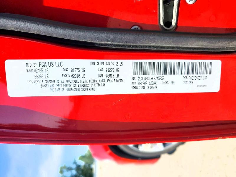 2015 Dodge Charger მანქანა იყიდება აუქციონზე, vin: 2C3CDXCT3FH745656, აუქციონის ნომერი: 55458416