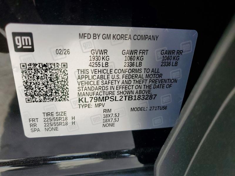 Aukcja sprzedaży 2026 Chevrolet Trailblazer, vin: KL79MPSL2TB183287, numer aukcji: 54962166
