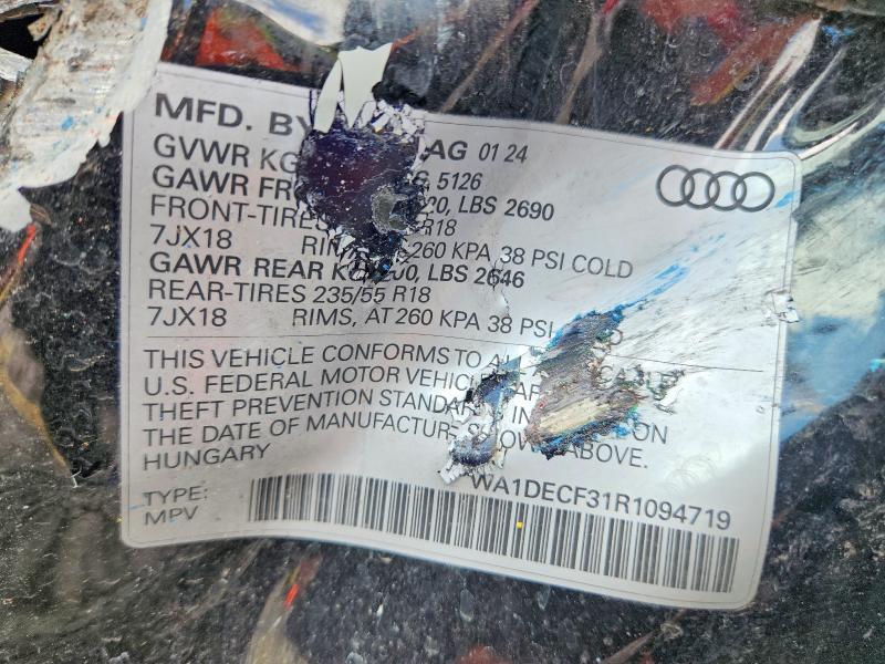 Aukcja sprzedaży 2024 Audi Q3, vin: WA1DECF31R1094719, numer aukcji: 52697506
