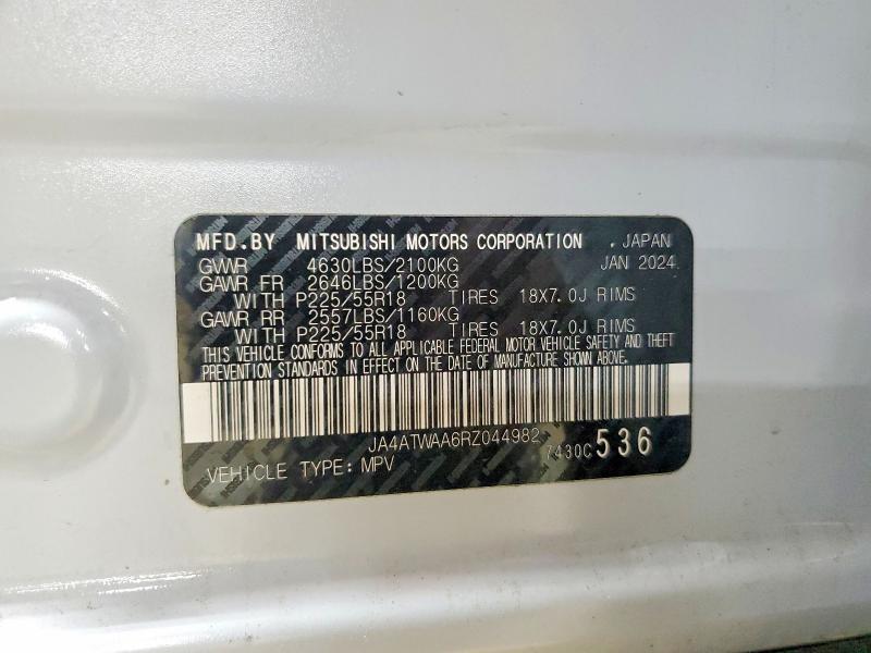 Aukcja sprzedaży 2024 Mitsubishi Eclipse Cross, vin: JA4ATWAA6RZ044982, numer aukcji: 52917166