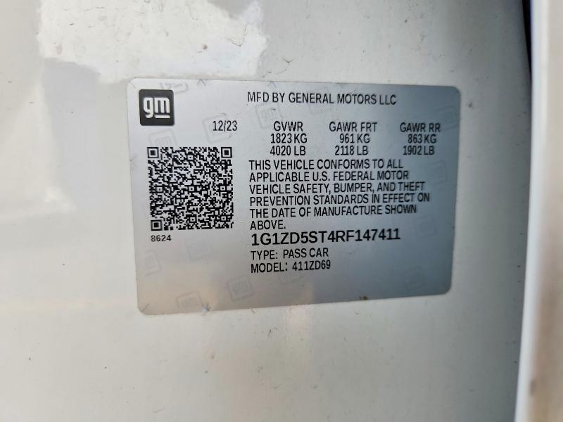 Продаж на аукціоні авто 2024 Chevrolet Malibu, vin: 1G1ZD5ST4RF147411, номер лоту: 53755266
