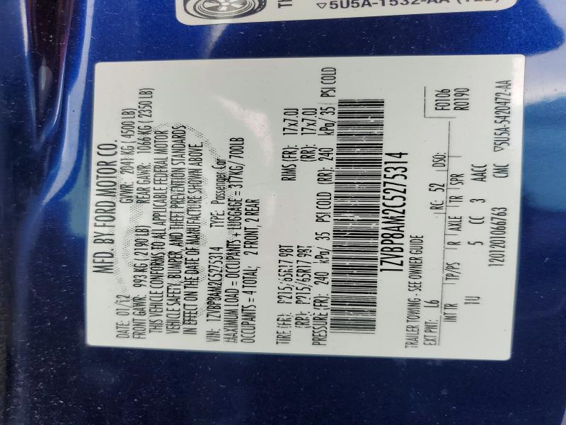 2012 Ford Mustang მანქანა იყიდება აუქციონზე, vin: 1ZVBP8AM2C5275314, აუქციონის ნომერი: 54470796