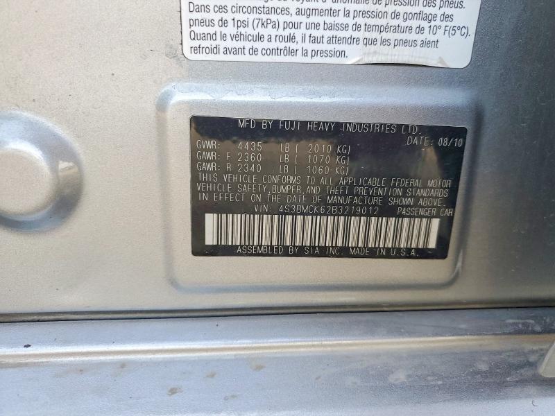 54275726 :رقم المزاد ، 4S3BMCK62B3219012 vin ، 2011 Subaru Legacy مزاد بيع