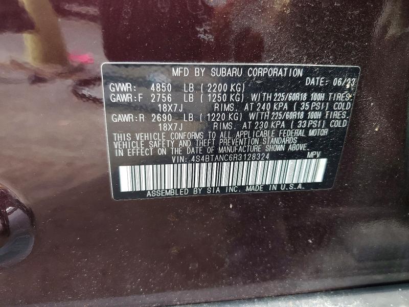 Aukcja sprzedaży 2024 Subaru Outback, vin: 4S4BTANC6R3128324, numer aukcji: 54516146