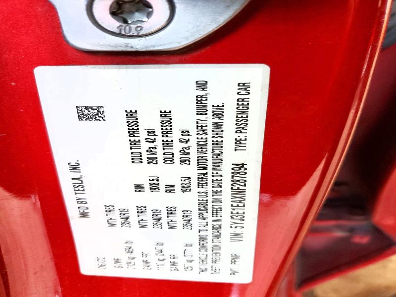 Продажа на аукционе авто 2022 Tesla Model 3, vin: 5YJ3E1EAXNF287894, номер лота: 55387676