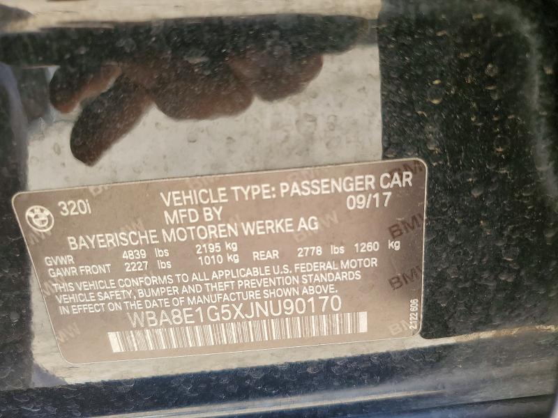Продаж на аукціоні авто 2018 Bmw 320, vin: WBA8E1G5XJNU90170, номер лоту: 53267326