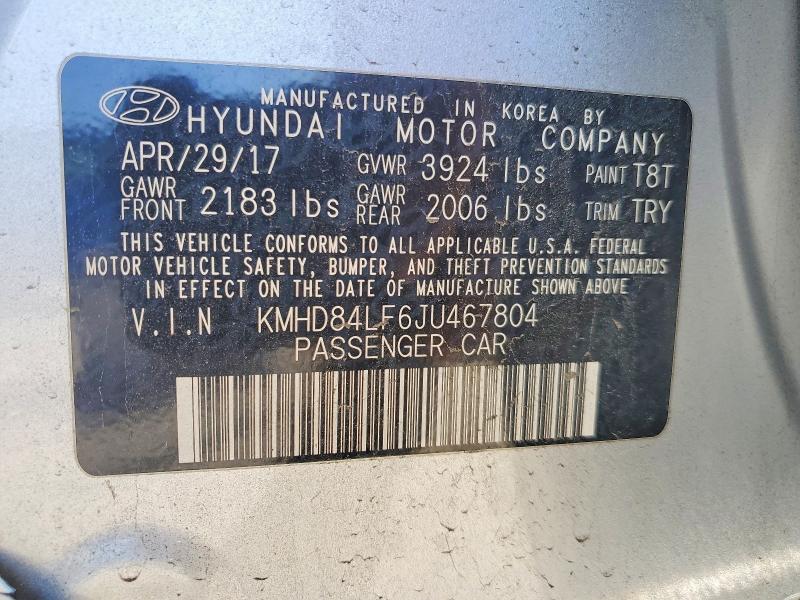 Aukcja sprzedaży 2018 Hyundai Elantra, vin: KMHD84LF6JU467804, numer aukcji: 53469686