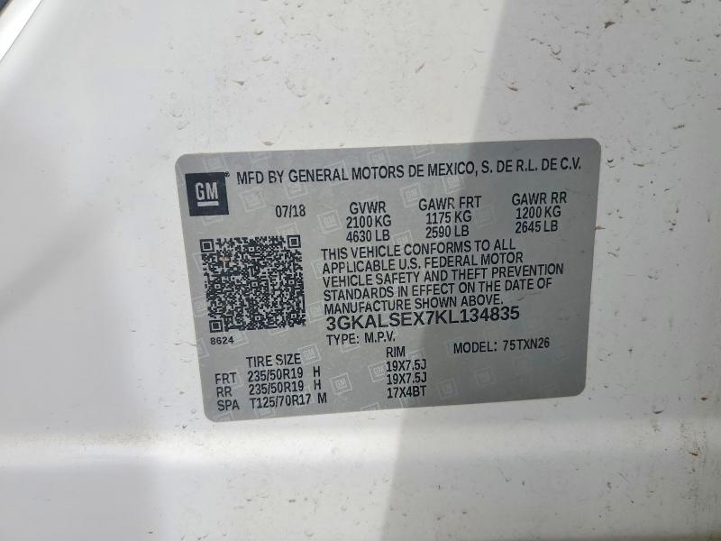 2019 Gmc Terrain მანქანა იყიდება აუქციონზე, vin: 3GKALSEX7KL134835, აუქციონის ნომერი: 51788326