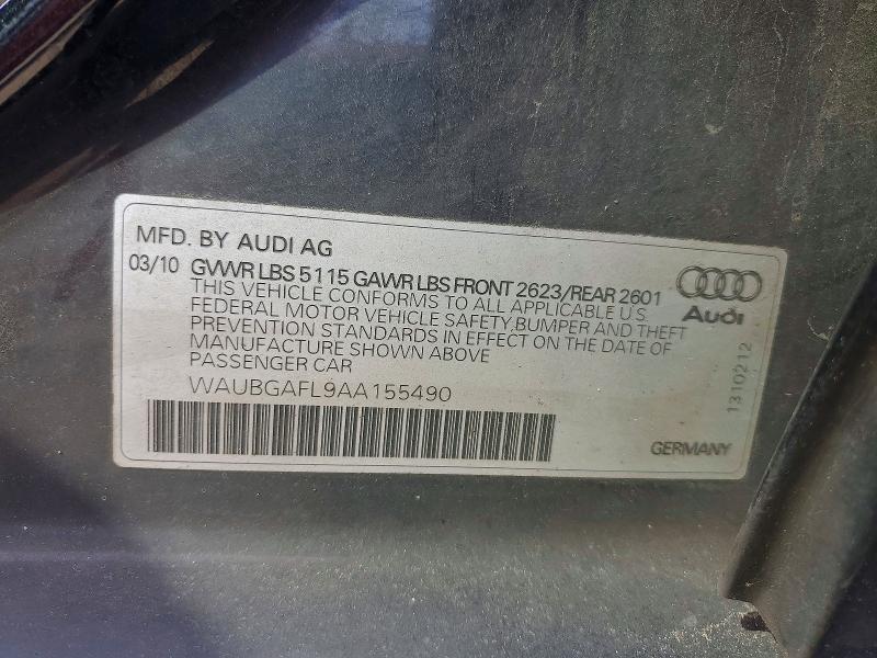Продажа на аукционе авто 2010 Audi S4, vin: WAUBGAFL9AA155490, номер лота: 53118926