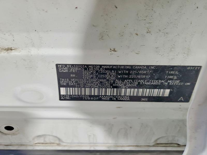 Продажа на аукционе авто 2021 Toyota Rav4, vin: 2T3F1RFV0MC200264, номер лота: 52649126