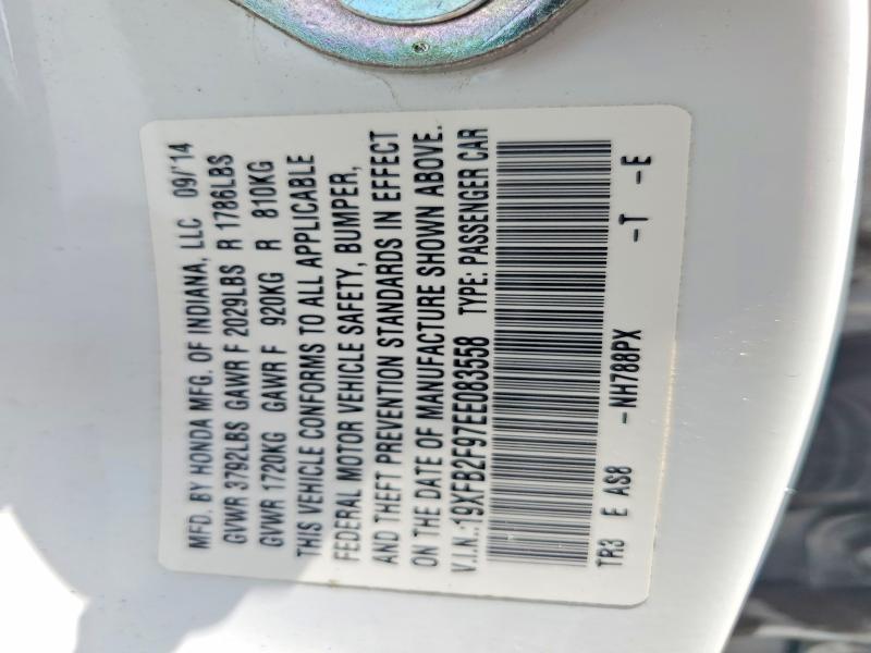 Продажа на аукционе авто 2014 Honda Civic, vin: 19XFB2F97EE083558, номер лота: 51900646