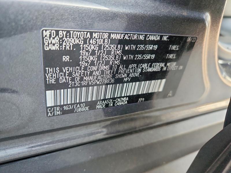 53905496 :رقم المزاد ، 2T3C1RFV5PW278836 vin ، 2023 Toyota Rav4 مزاد بيع