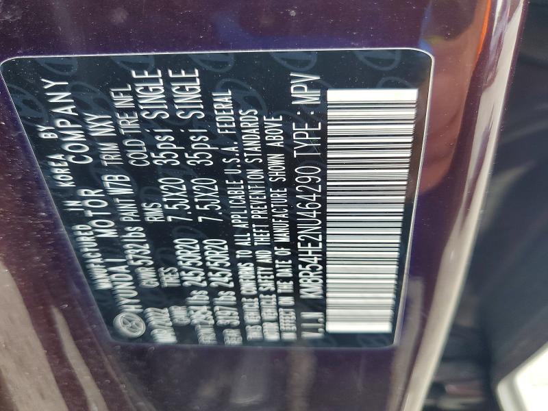 Продаж на аукціоні авто 2022 Hyundai Palisade, vin: KM8R54HE2NU464290, номер лоту: 54251236