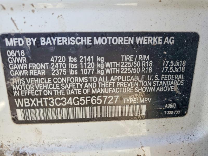 Продажа на аукционе авто 2016 Bmw X1, vin: WBXHT3C34G5F65727, номер лота: 53553376
