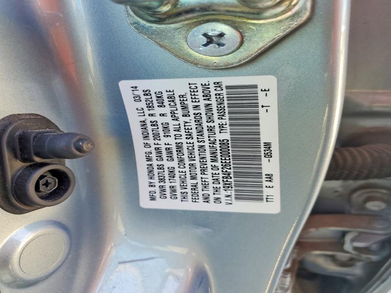 Aukcja sprzedaży 2014 Honda Civic, vin: 19XFB4F26EE000085, numer aukcji: 52330976