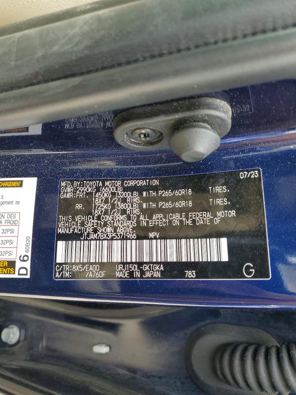 55040486 :رقم المزاد ، JTJAM7BX3P5371966 vin ، 2023 Lexus Gx مزاد بيع
