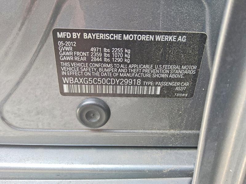 Aukcja sprzedaży 2012 Bmw 528, vin: WBAXG5C50CDY29918, numer aukcji: 54984426