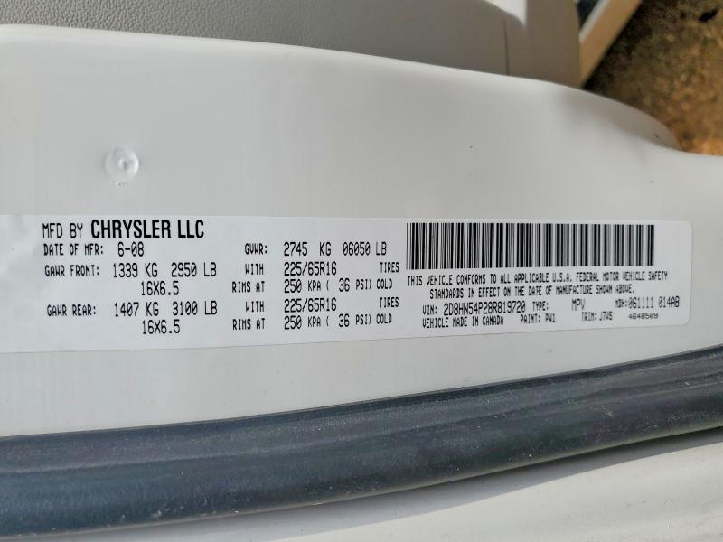 Продажа на аукционе авто 2008 Dodge Grand Caravan, vin: 2D8HN54P28R819720, номер лота: 54996276