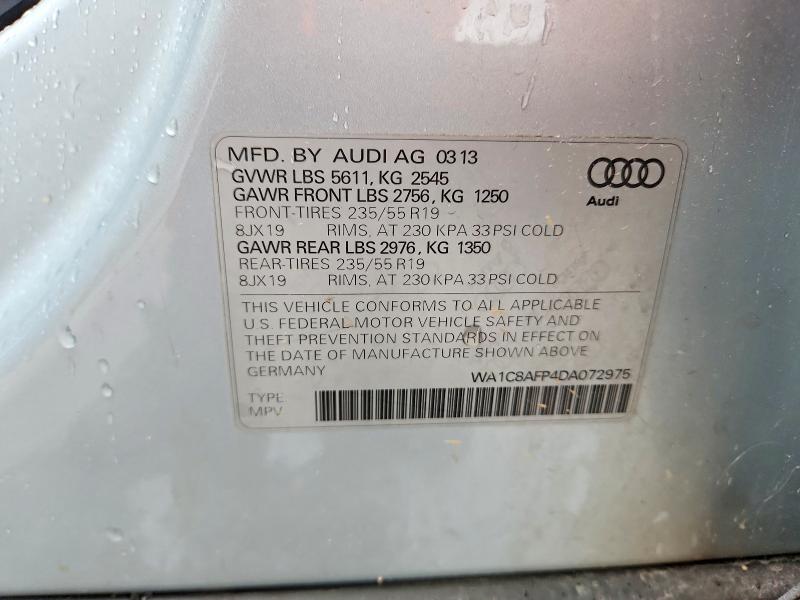 Aukcja sprzedaży 2013 Audi Q5, vin: WA1C8AFP4DA072975, numer aukcji: 52522856