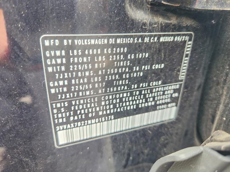 Aukcja sprzedaży 2022 Volkswagen Taos, vin: 3VVAX7B22NM015175, numer aukcji: 55235186
