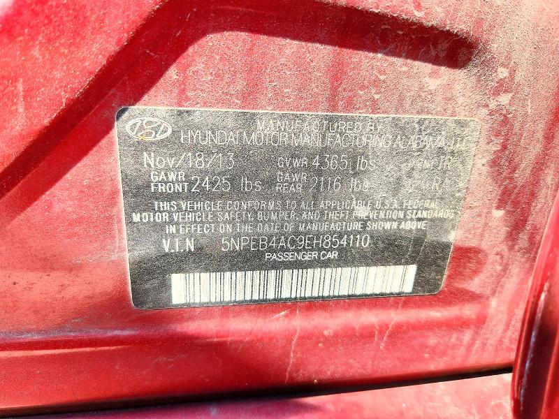 Aukcja sprzedaży 2014 Hyundai Sonata, vin: 5NPEB4AC9EH854110, numer aukcji: 54370646