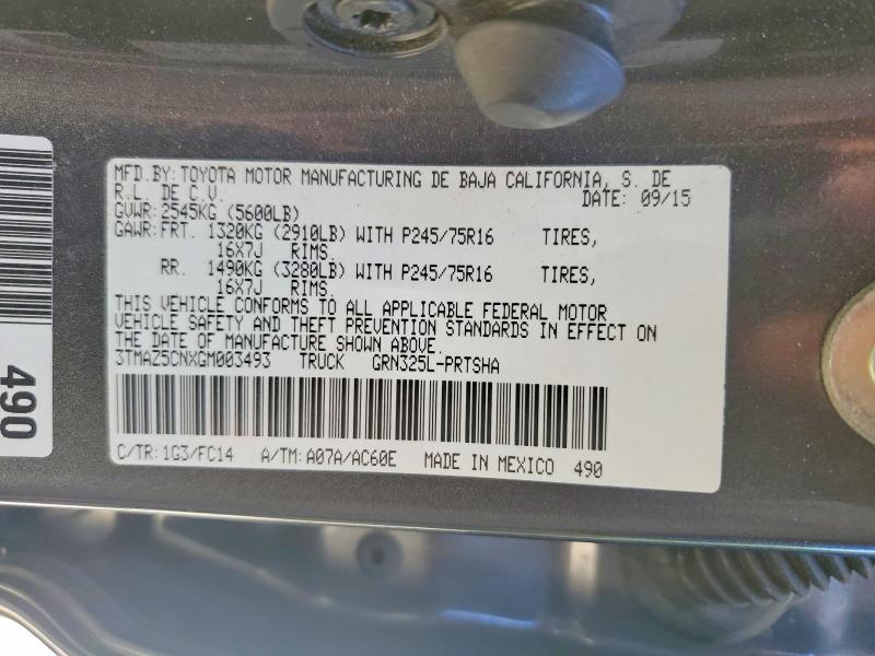 53481706 :رقم المزاد ، 3TMAZ5CNXGM003493 vin ، 2016 Toyota Tacoma مزاد بيع