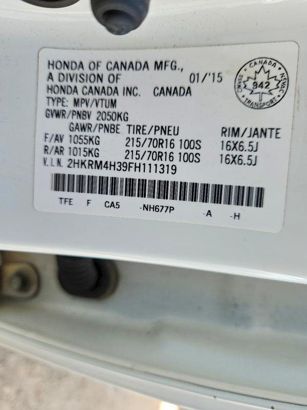 Aukcja sprzedaży 2015 Honda Cr-v, vin: 2HKRM4H39FH111319, numer aukcji: 51686176