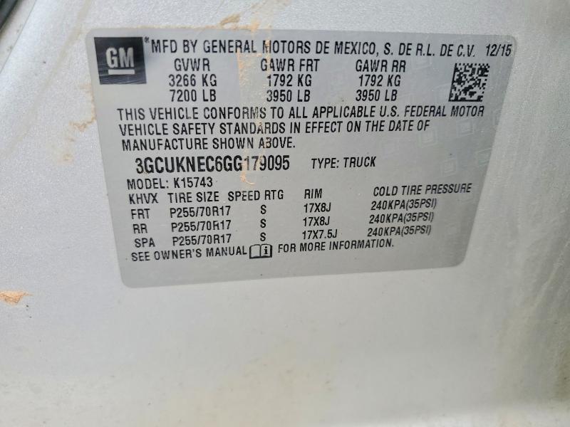 Aukcja sprzedaży 2016 Chevrolet Silverado, vin: 3GCUKNEC6GG179095, numer aukcji: 54754976