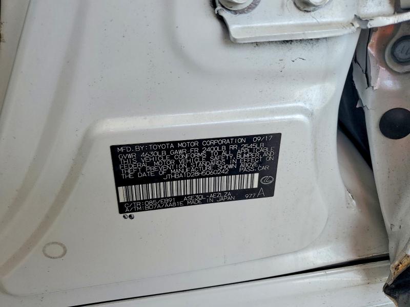 Продажа на аукционе авто 2017 Lexus Is, vin: JTHBA1D28H5060242, номер лота: 52655496