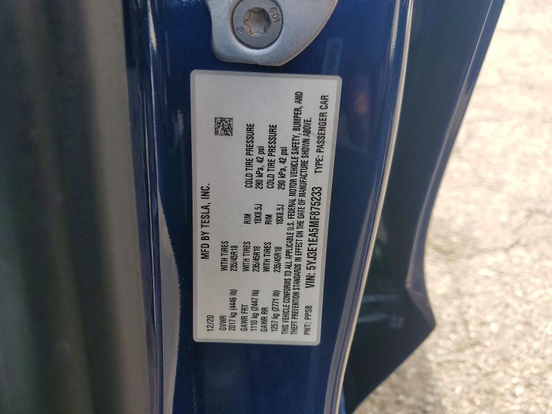Aukcja sprzedaży 2021 Tesla Model 3, vin: 5YJ3E1EA5MF875233, numer aukcji: 53282186