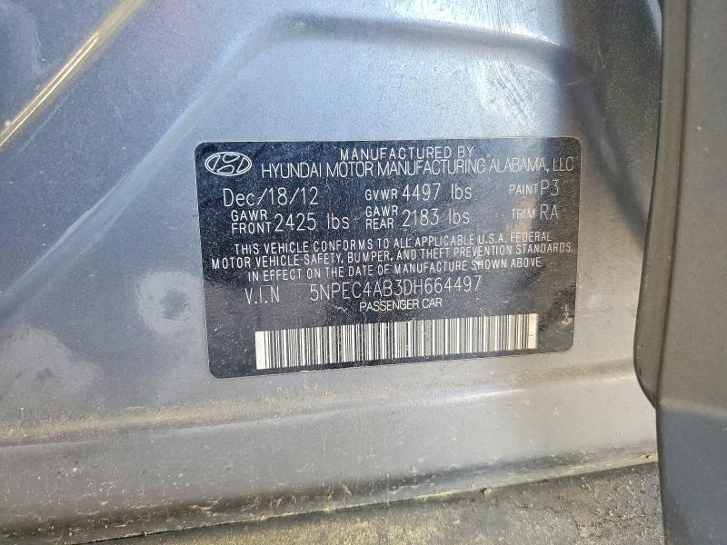 Продаж на аукціоні авто 2013 Hyundai Sonata, vin: 5NPEC4AB3DH664497, номер лоту: 53635216