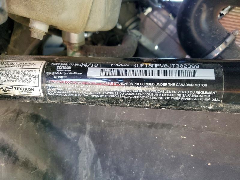 2018 Textron Wildcat Xx Eps Efi 4x4 მანქანა იყიდება აუქციონზე, vin: 4UF18MPV0JT302368, აუქციონის ნომერი: 54649616