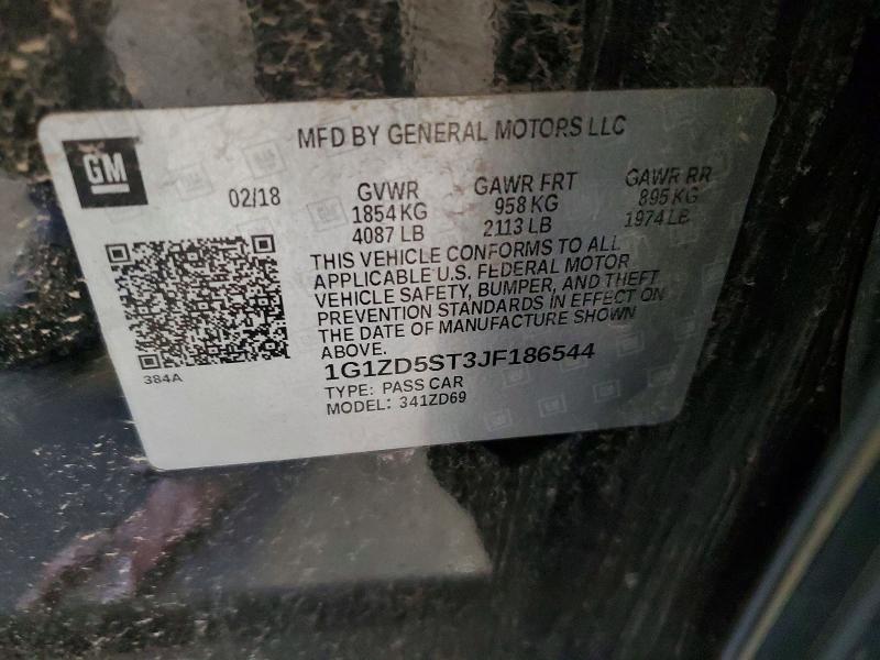 Aukcja sprzedaży 2018 Chevrolet Malibu, vin: 1G1ZD5ST3JF186544, numer aukcji: 53640026