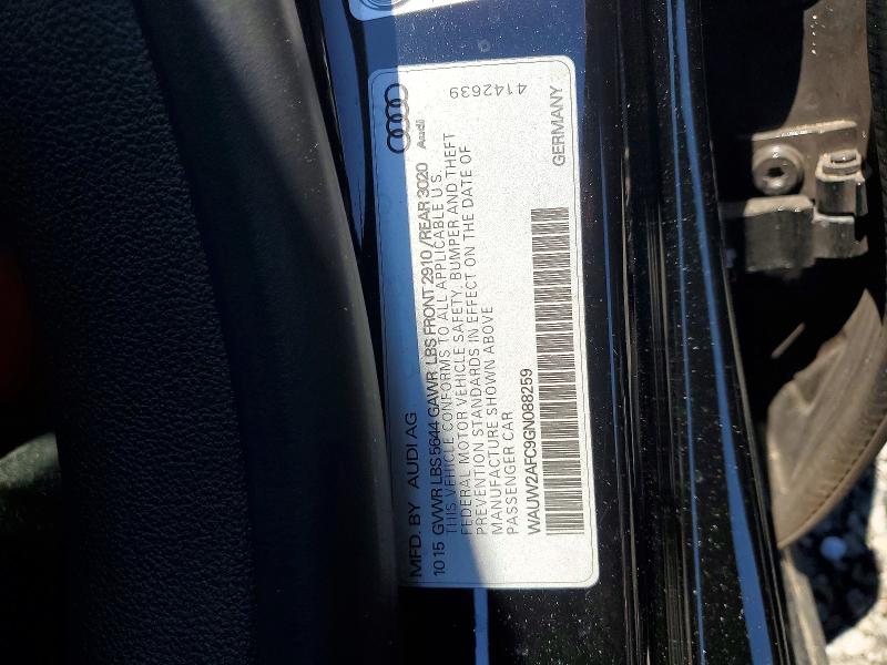 51707746 :رقم المزاد ، WAUW2AFC9GN088259 vin ، 2016 Audi S7 مزاد بيع