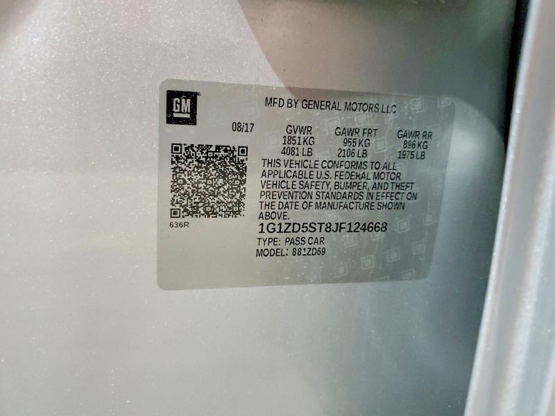 Aukcja sprzedaży 2018 Chevrolet Malibu, vin: 1G1ZD5ST8JF124668, numer aukcji: 55093736