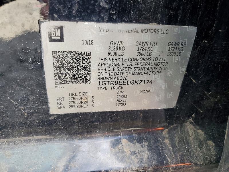 Aukcja sprzedaży 2019 Gmc Sierra, vin: 1GTR9EED3KZ174231, numer aukcji: 54886616