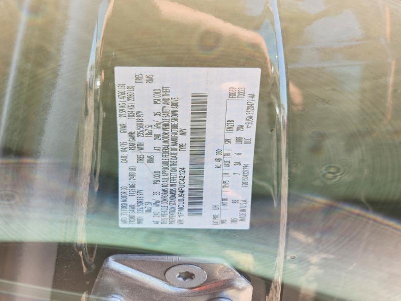 52971586 :رقم المزاد ، 1FMCU0J94FUC42124 vin ، 2015 Ford Escape مزاد بيع