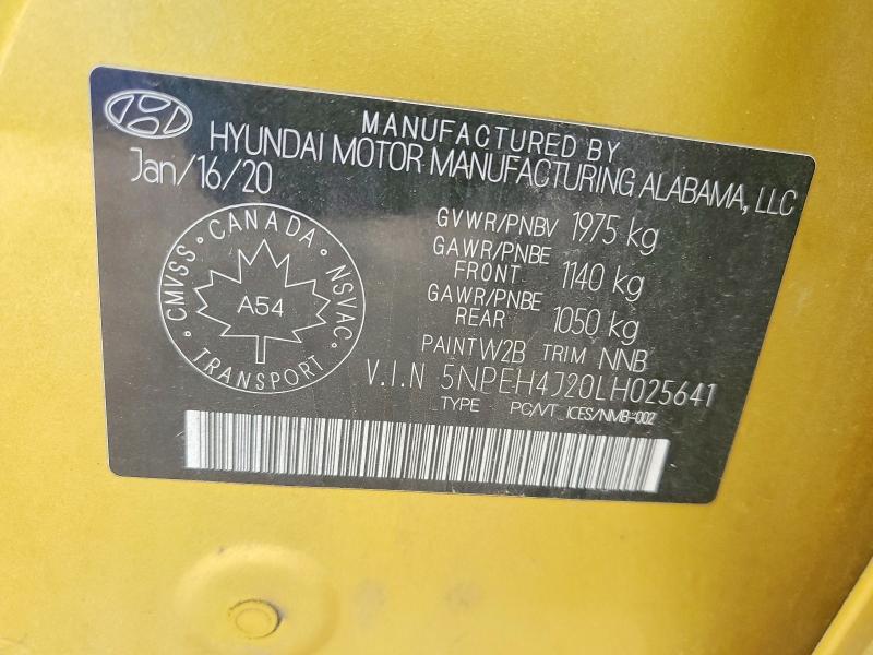 Продажа на аукционе авто 2020 Hyundai Sonata, vin: 5NPEH4J20LH025641, номер лота: 53078106