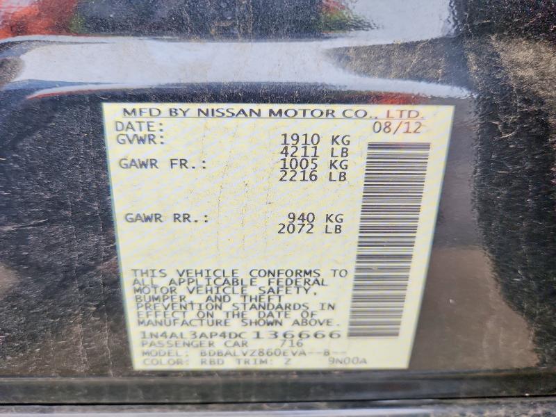 Aukcja sprzedaży 2013 Nissan Altima, vin: 1N4AL3AP4DC136666, numer aukcji: 54012456