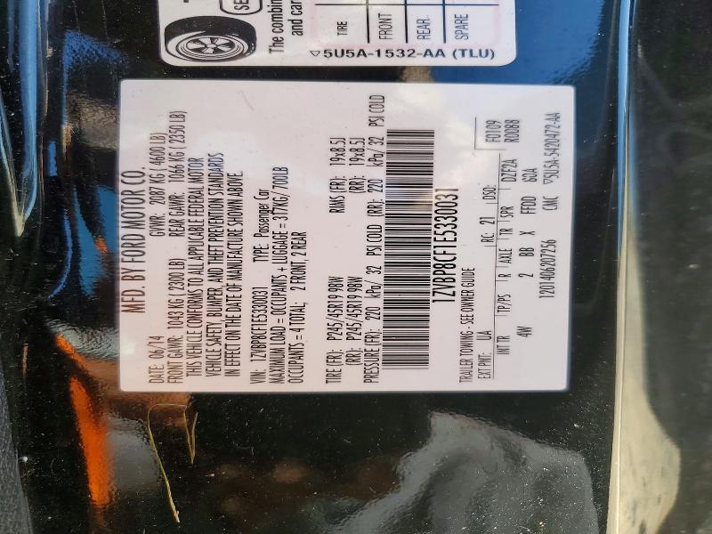 53552586 :رقم المزاد ، 1ZVBP8CF1E5330031 vin ، 2014 Ford Mustang مزاد بيع