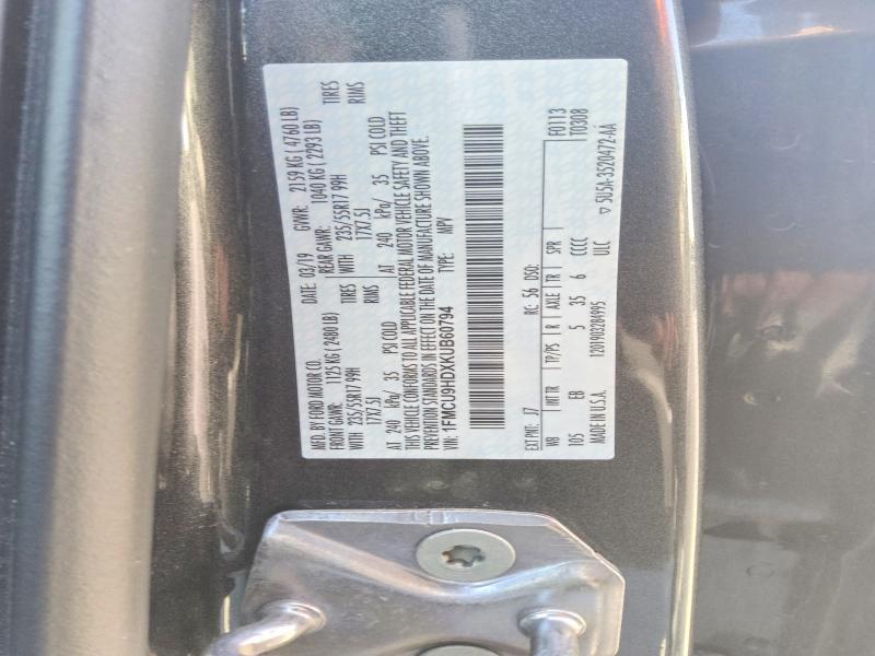 Aukcja sprzedaży 2019 Ford Escape, vin: 1FMCU9HDXKUB60794, numer aukcji: 53603546
