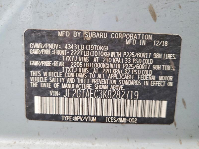 Продажа на аукционе авто 2019 Subaru Crosstrek, vin: JF2GTAEC3K8282719, номер лота: 54512946