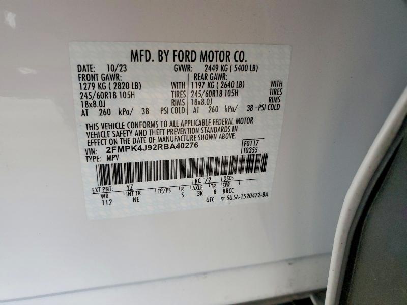 Продажа на аукционе авто 2024 Ford Edge, vin: 2FMPK4J92RBA40276, номер лота: 52753236