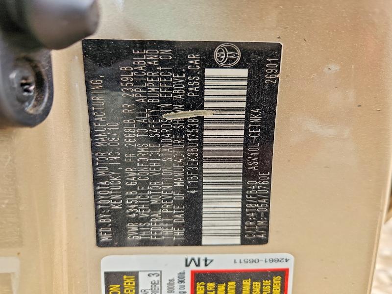 53197476 :رقم المزاد ، 4T1BF3EK3BU175384 vin ، 2011 Toyota Camry مزاد بيع