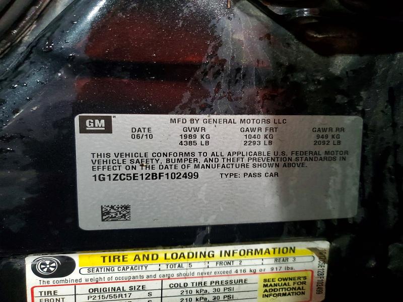 Aukcja sprzedaży 2011 Chevrolet Malibu, vin: 1G1ZC5E12BF102499, numer aukcji: 54002016