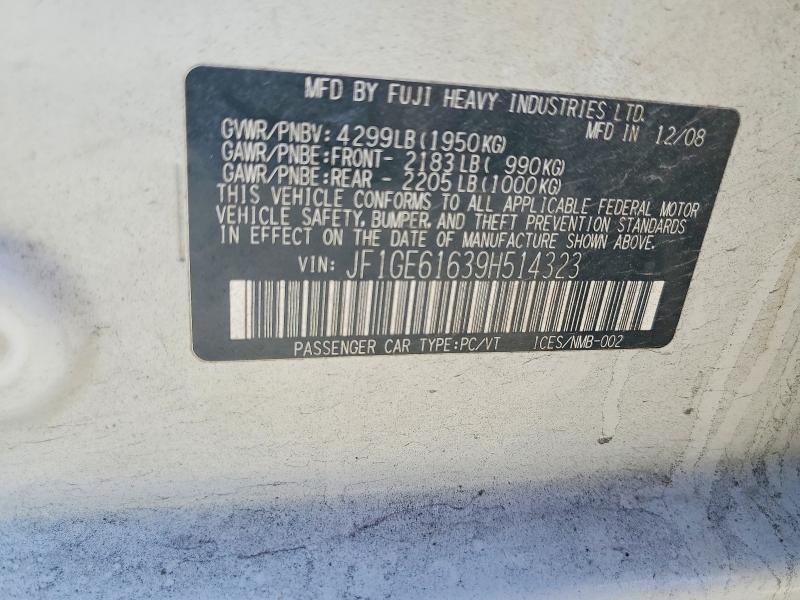 Продажа на аукционе авто 2009 Subaru Impreza, vin: JF1GE61639H514323, номер лота: 54628016