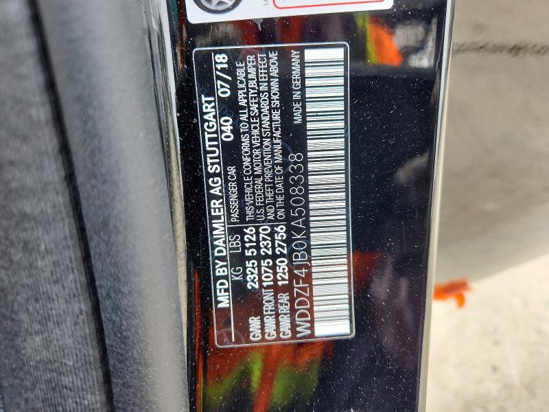 Aukcja sprzedaży 2019 Mercedes-benz E, vin: WDDZF4JB0KA508338, numer aukcji: 55390886