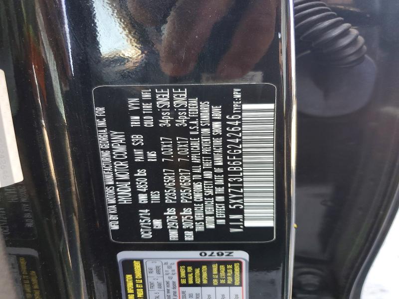 53699246 :رقم المزاد ، 5XYZT3LB6FG242646 vin ، 2015 Hyundai Santa Fe Sport مزاد بيع