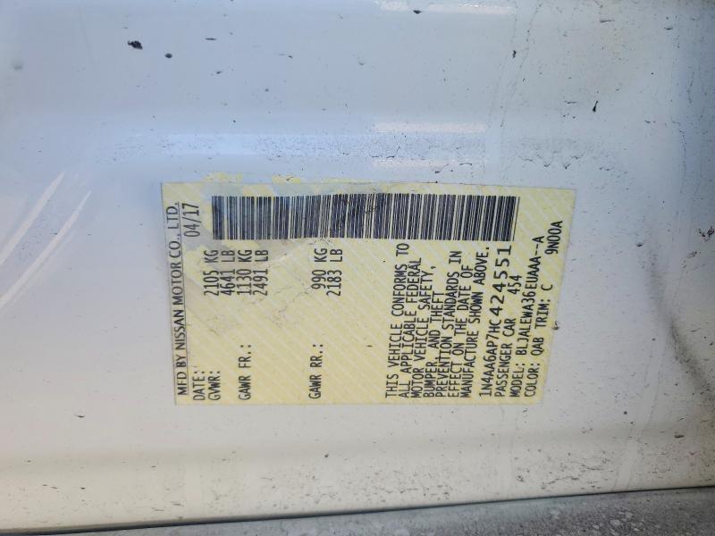 Auction sale of the 2017 Nissan Maxima, vin: 1N4AA6AP7HC424551, lot number: 53011976