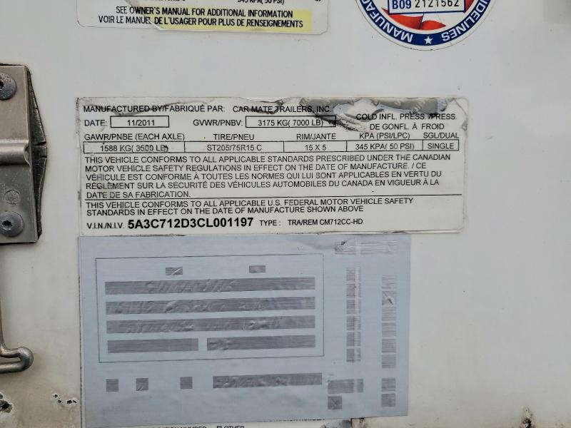 Продаж на аукціоні авто 2012 Unknown Trail Cruz, vin: 5A3C712D3CL001197, номер лоту: 53284246